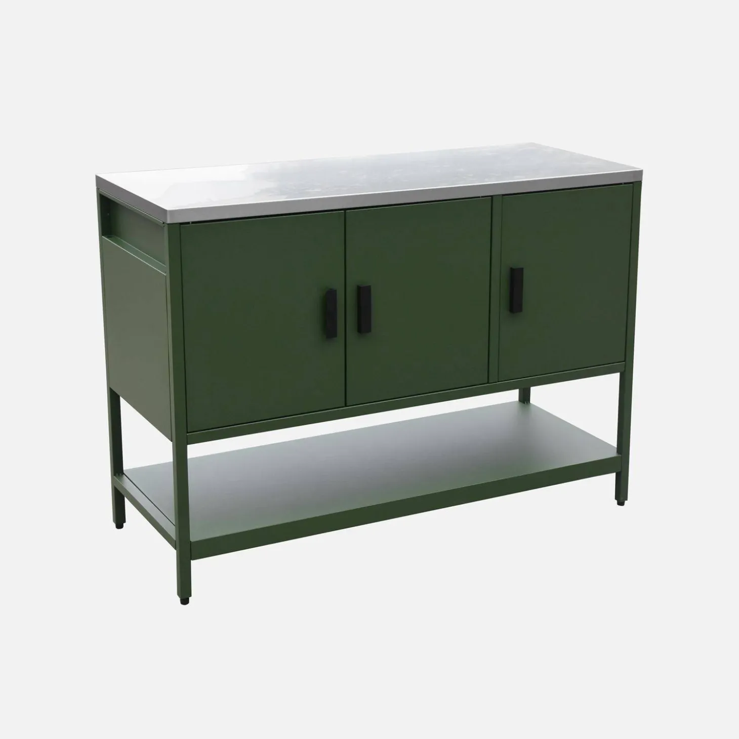Cocina exterior de acero 3 puertas y 1 estante, 120cm
