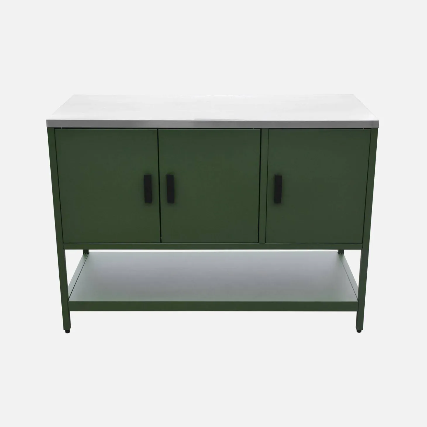Cocina exterior de acero 3 puertas y 1 estante, 120cm