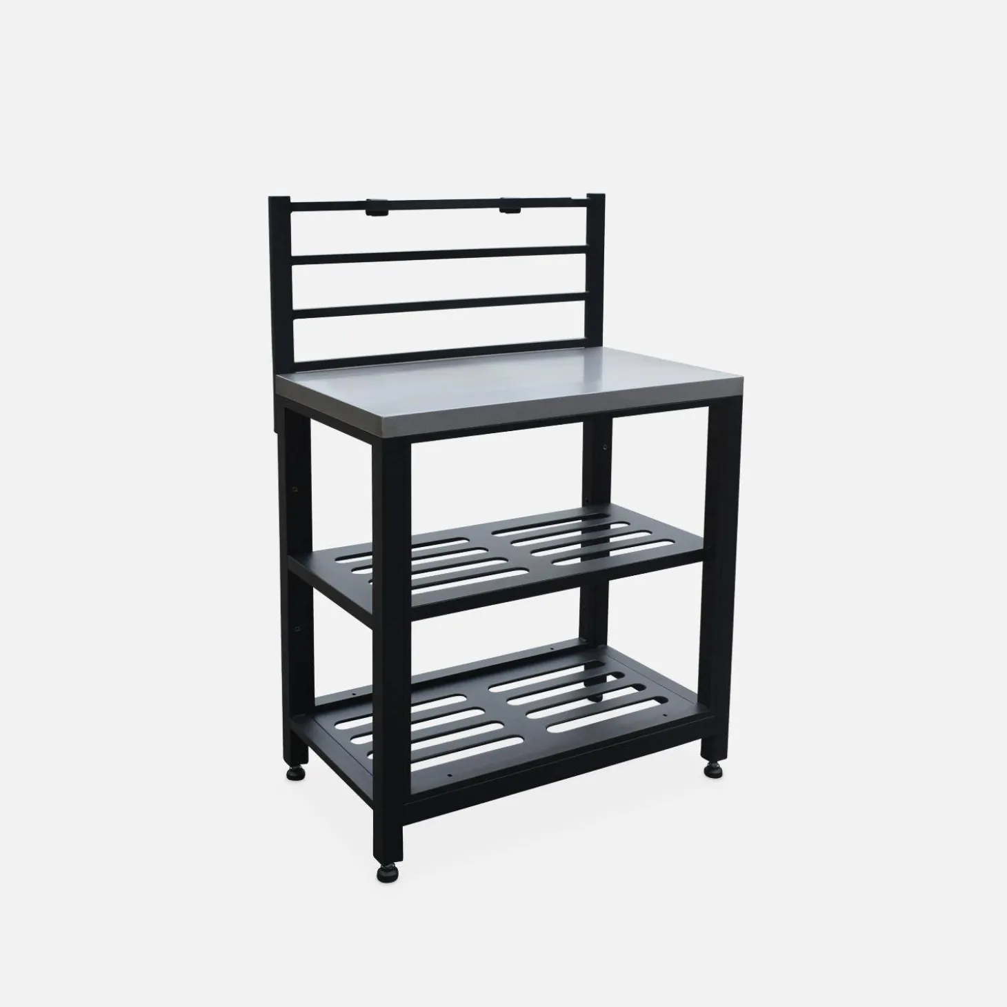 Cocina exterior de acero 2 estantes, 80cm