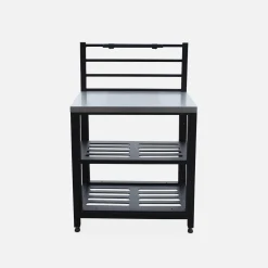 Cocina exterior de acero 2 estantes, 80cm