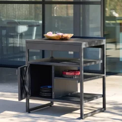 Cocina exterior de acero 1 puerta 3 estantes, 80cm