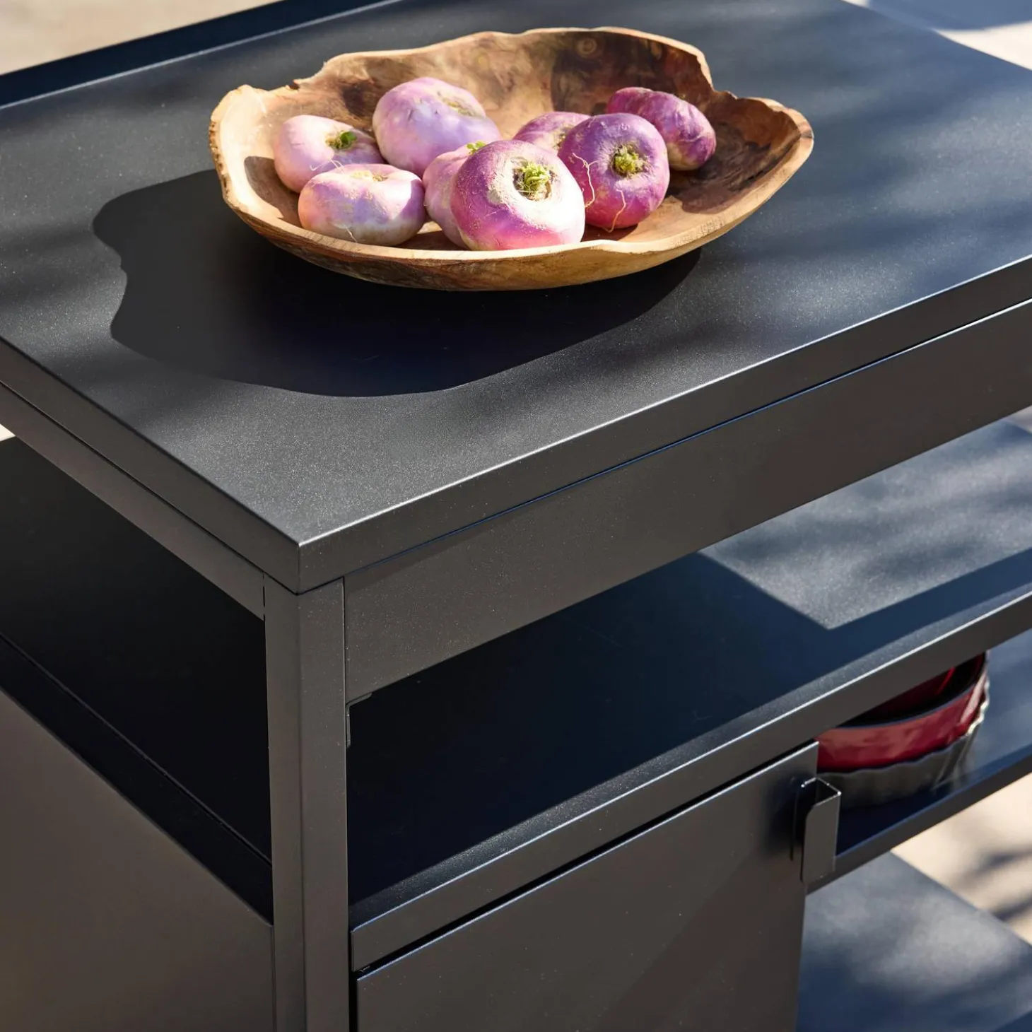 Cocina exterior de acero 1 puerta 3 estantes, 80cm