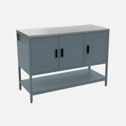 Cocina exterior de acero 3 puertas y 1 estante, 120cm