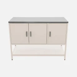 Cocina exterior de acero 3 puertas y 1 estante, 120cm