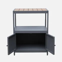 Cocina exterior de aluminio y polywood con 2 puertas
