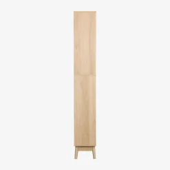 Columna de madera con 3 estantes y 2 cajones