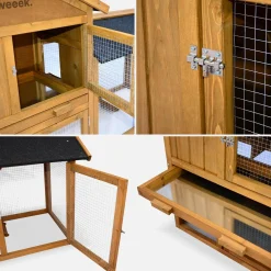 Conejera de madera para 4 conejos