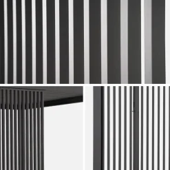 Conjunto de 3 persianas verticales de 130cm para pérgola bioclimática de aluminio 3x4m