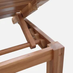Conjunto de tumbonas modular de madera de acacia multiposición con mesas, set de 2
