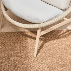 Conjunto de jardín con 2 sillones de ratán y mesa de acero, 2 plazas