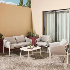 Conjunto de jardín de acero, 4 plazas