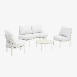 Conjunto de jardín de aluminio, 4 plazas