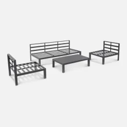 Conjunto de jardín de aluminio, 4 plazas