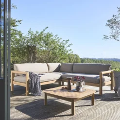 Conjunto de jardín de esquina de madera de acacia, 5 plazas