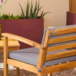 Conjunto de jardín de madera de acacia, 4 plazas