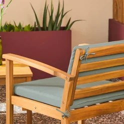 Conjunto de jardín de madera de acacia, 4 plazas