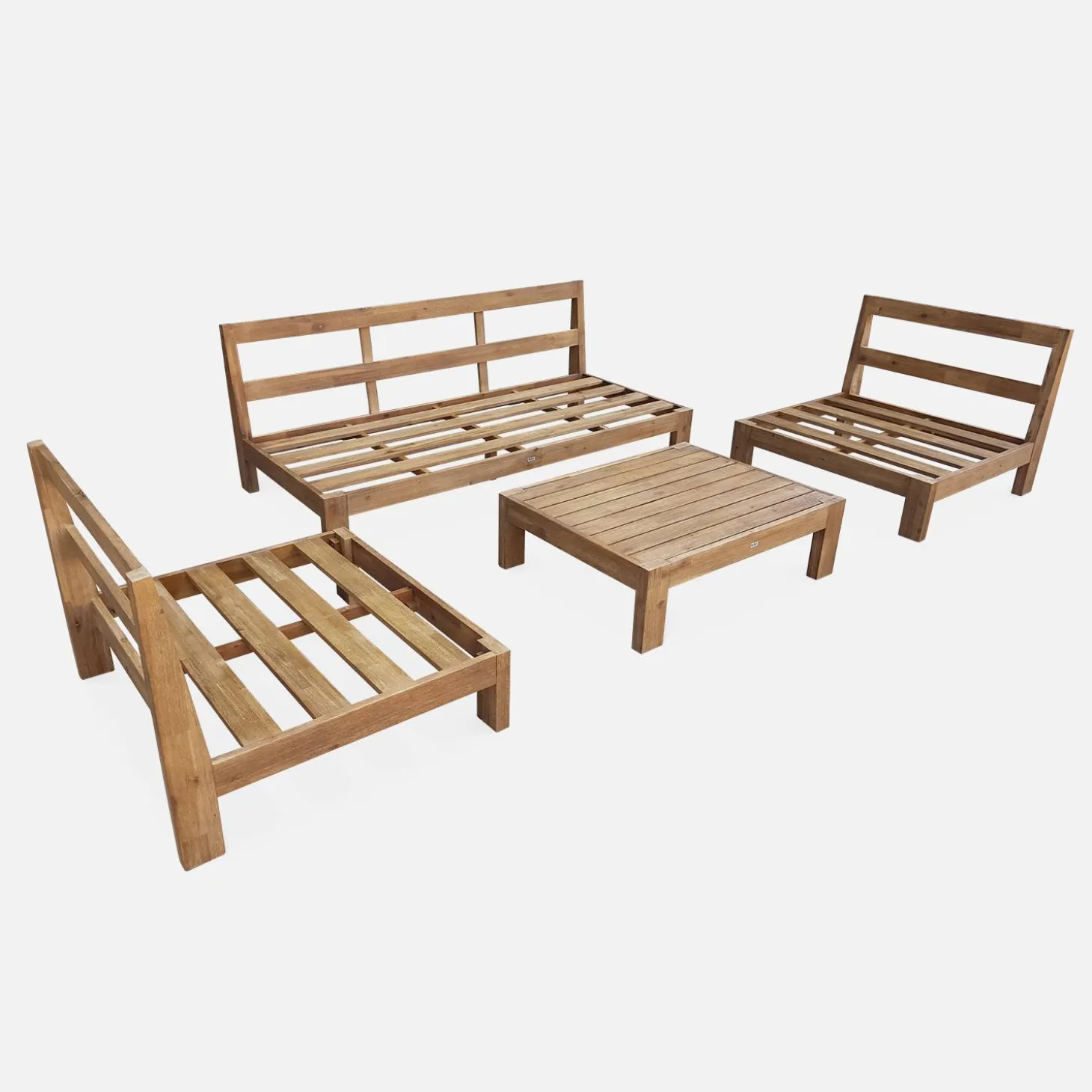 Conjunto de jardín de madera, 5 plazas