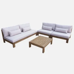 Conjunto de jardín de madera, 5 plazas