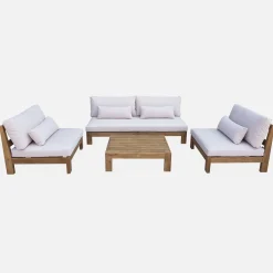 Conjunto de jardín de madera, 5 plazas