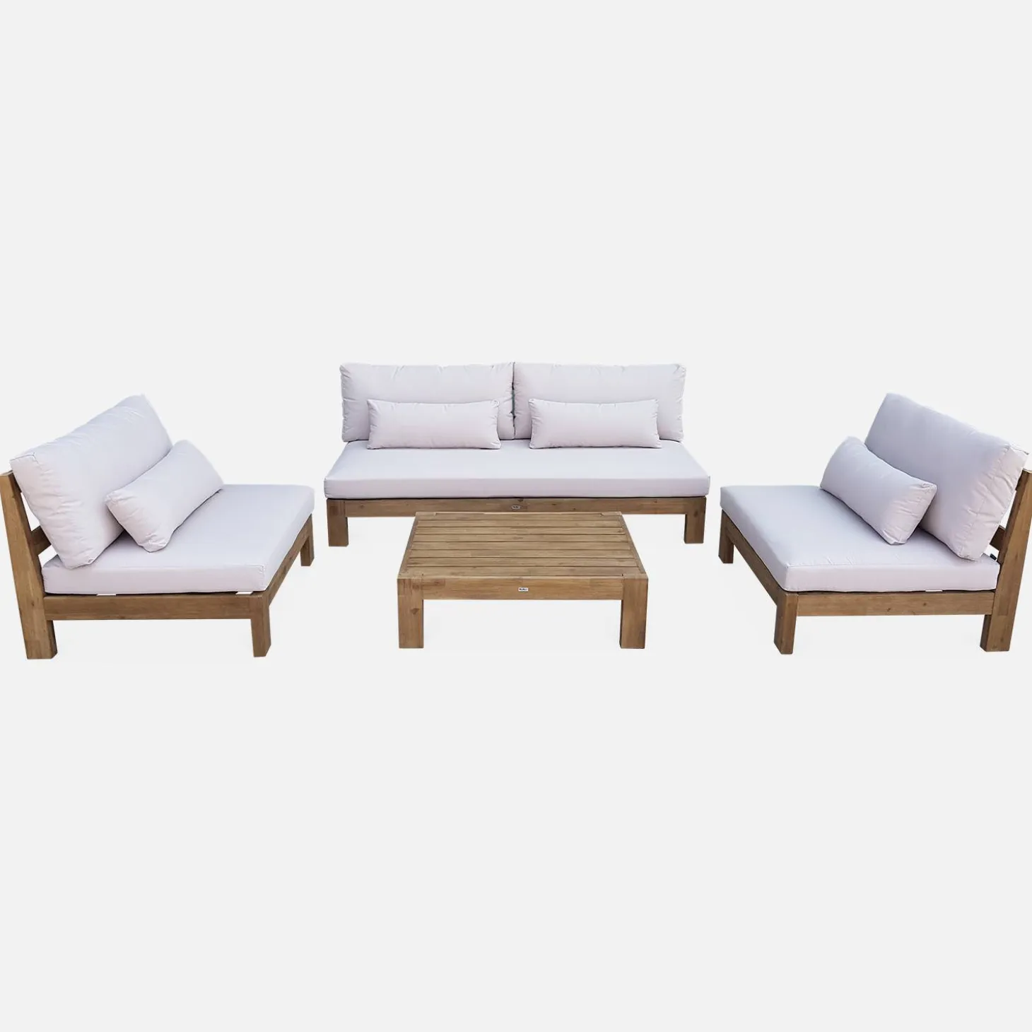 Conjunto de jardín de madera, 5 plazas