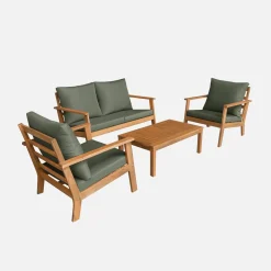 Conjunto de jardín de madera de acacia, 4 plazas