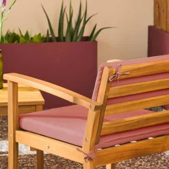 Conjunto de jardín de madera de acacia, 4 plazas