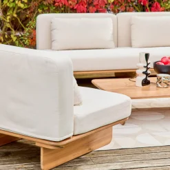 Conjunto de jardín de madera de acacia, 4 plazas