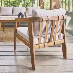 Conjunto de jardín de madera de acacia, 5 plazas