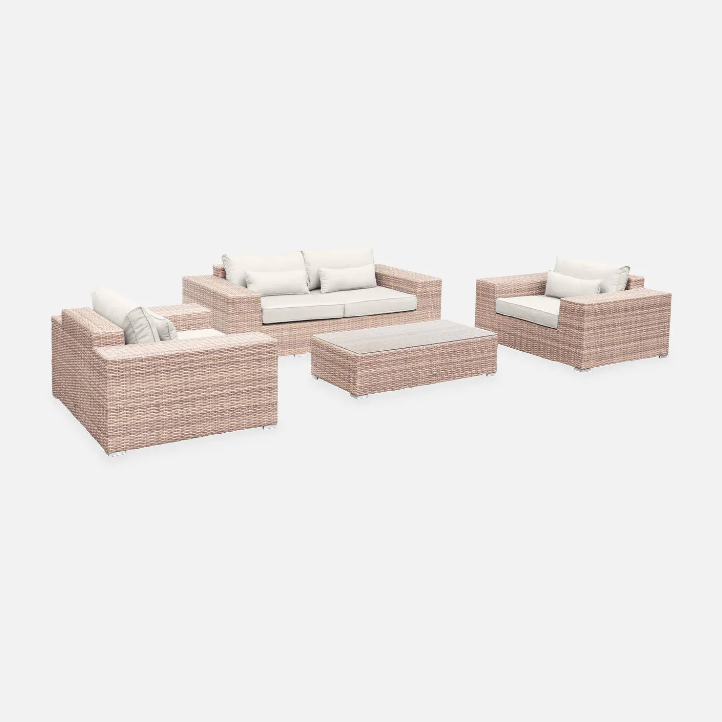 Conjunto de jardín de resina extra grande, 4 plazas
