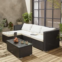 Conjunto de jardín de resina, 4 plazas