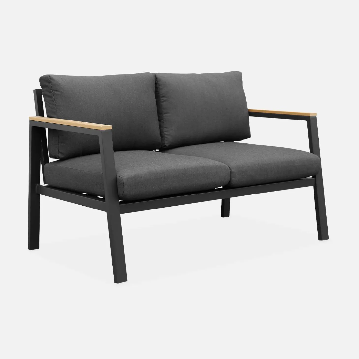 Conjunto de jardín en aluminio y polywood, 4 plazas