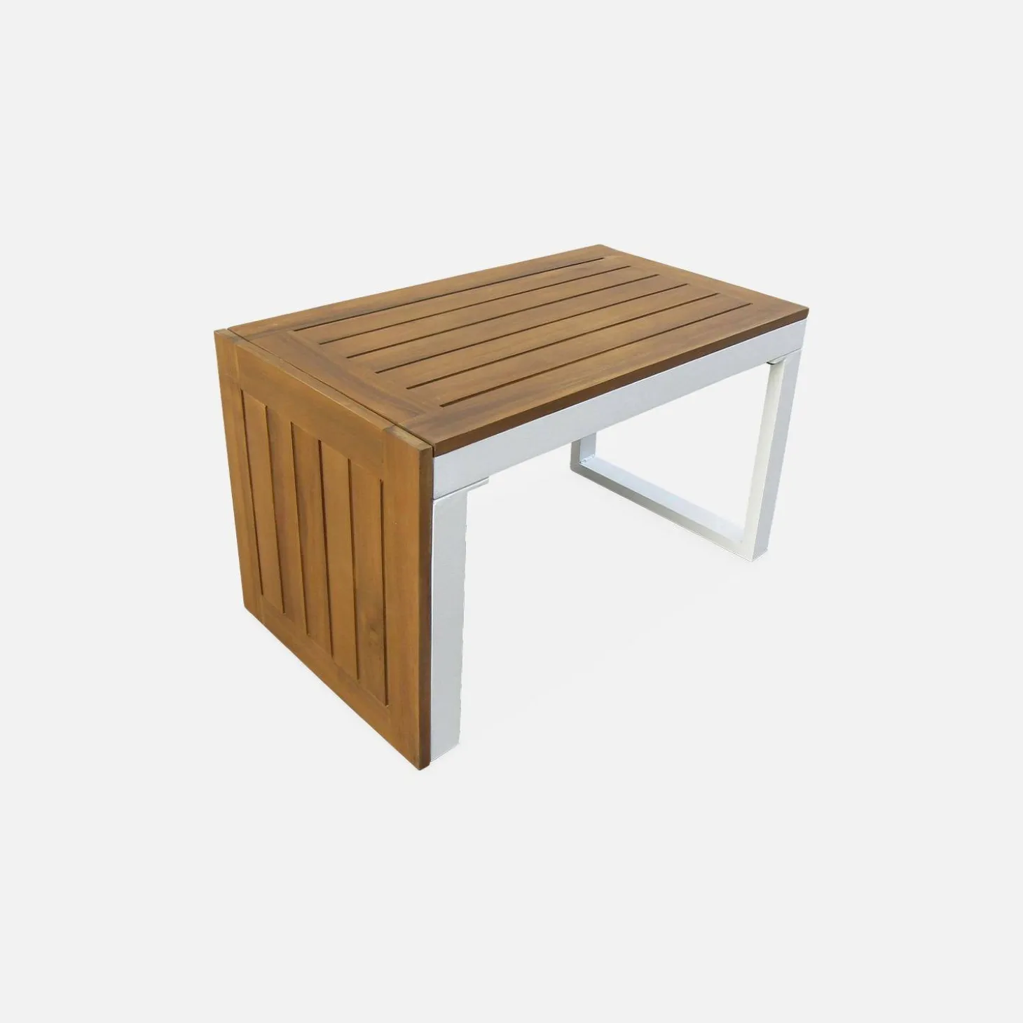 Conjunto de jardín en aluminio y en madera de acacia, 4 plazas