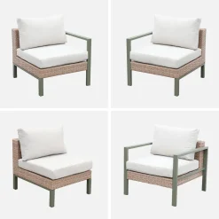Conjunto de jardín en aluminio y resina, 5 plazas
