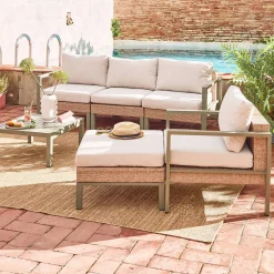 Conjunto de jardín en aluminio y resina, 5 plazas