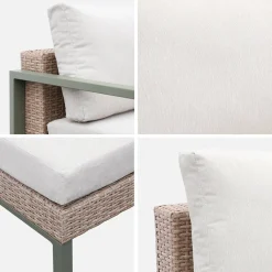 Conjunto de jardín en aluminio y resina, 5 plazas