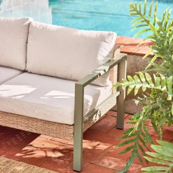 Conjunto de jardín en aluminio y resina, 5 plazas
