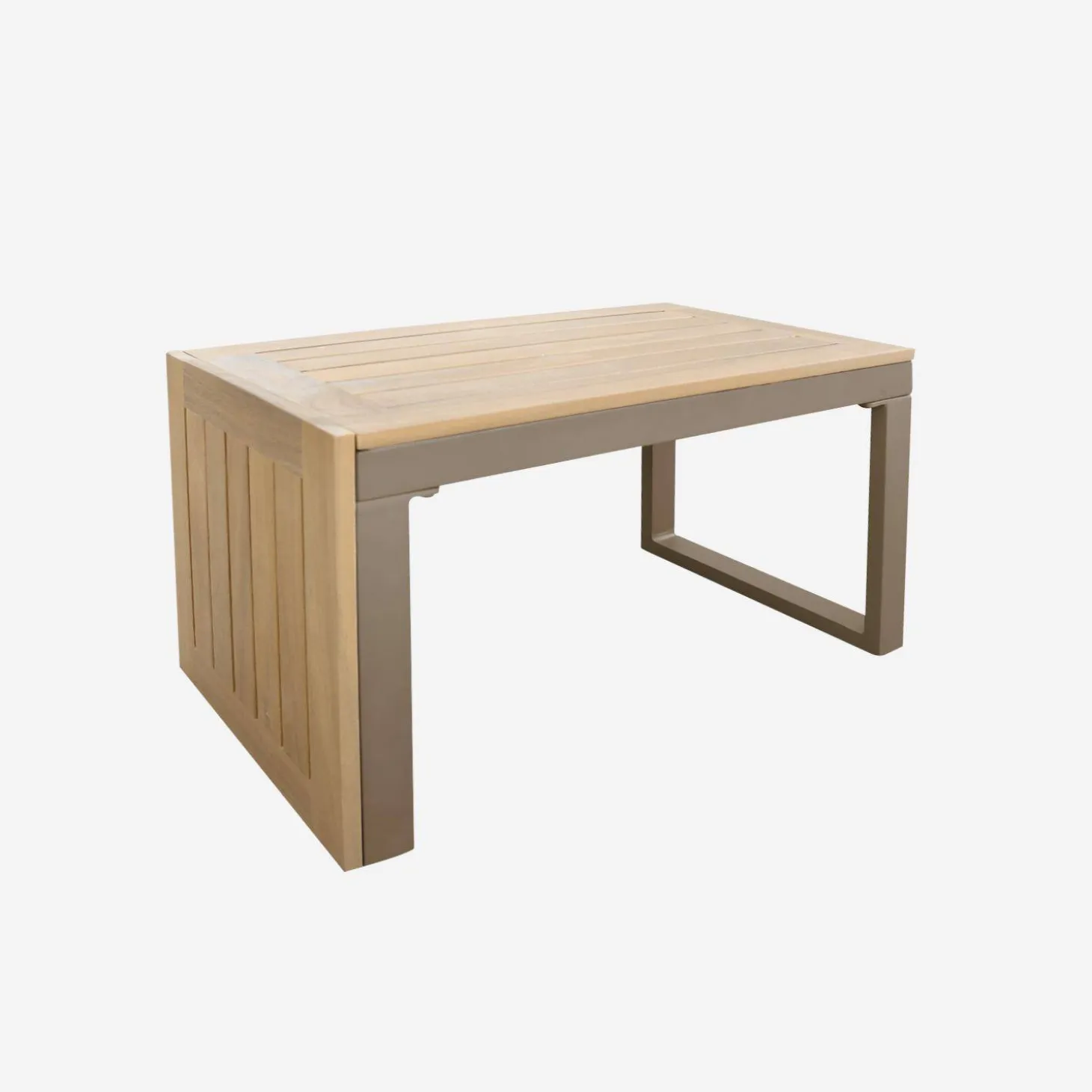 Conjunto de jardín en aluminio y en madera de acacia, 4 plazas