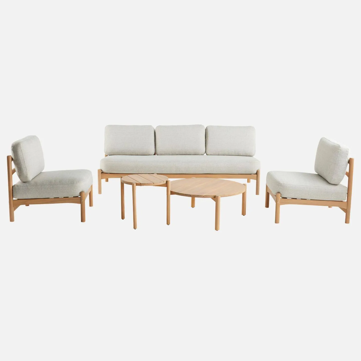 Conjunto de jardín en madera de acacia, 5 plazas