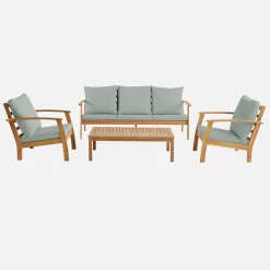 Conjunto de jardín en madera de acacia, 5 plazas