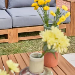 Conjunto de jardín en madera, 5 plazas