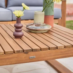 Conjunto de jardín en madera, 5 plazas