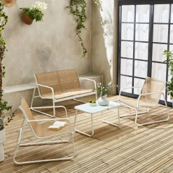 Conjunto de jardín en metal , 4 plazas