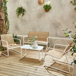 Conjunto de jardín en metal , 4 plazas