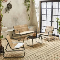 Conjunto de jardín en metal , 4 plazas