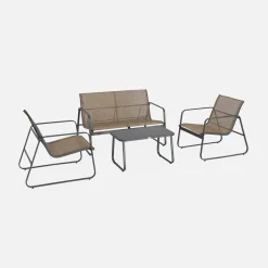 Conjunto de jardín en metal , 4 plazas