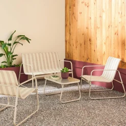 Conjunto de jardín en metal , 4 plazas
