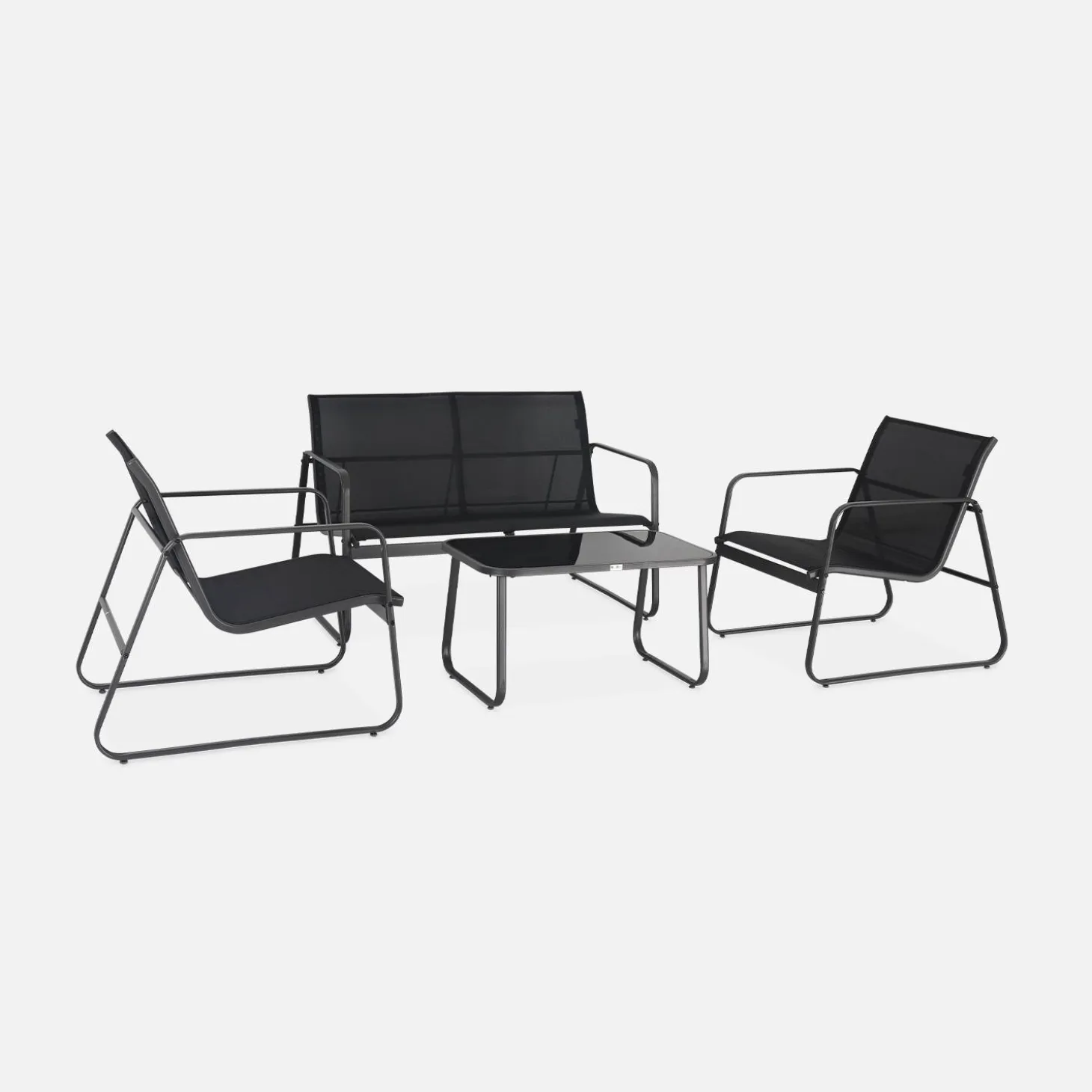 Conjunto de jardín en metal , 4 plazas