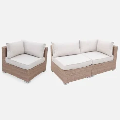 Conjunto de jardín en resina tejida, 8 a 10 plazas