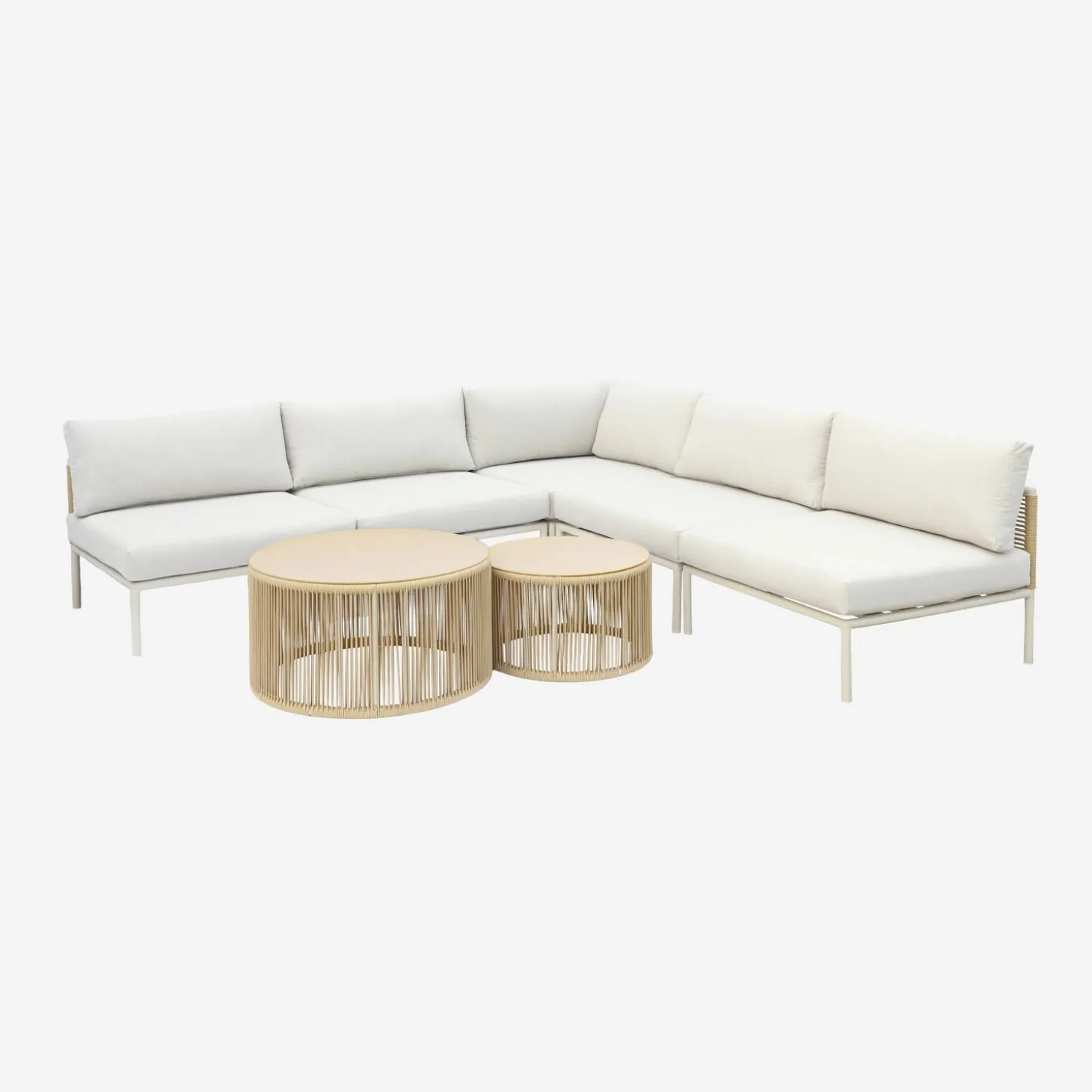 Conjunto de jardín modular de aluminio y cuerdas, 5 plazas