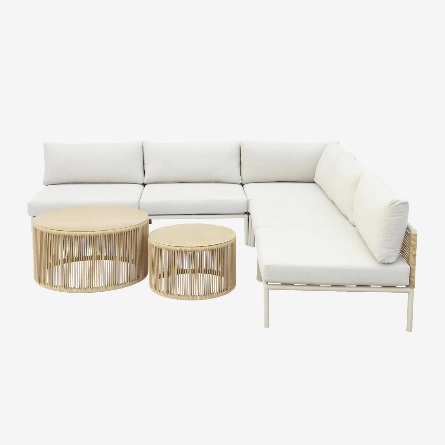 Conjunto de jardín modular de aluminio y cuerdas, 5 plazas
